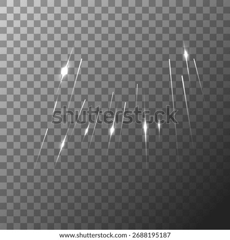 White Glitter Light Streaks – Speed Sparkle Overlay, Speed Light Glitter Streaks – Shiny Motion Overlay, White Light Streaks – Sparkling Speed Effect Overlay