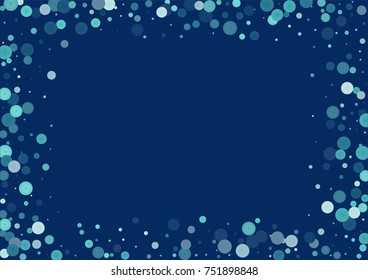 White glitter on a blue background. Explosion of confetti. Vector festive background. Snow falling texture. Abstract element of design for new year, christmass, birthday, wedding cards, banner, poster
