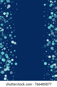 White glitter on blue background. Explosion of confetti. Vector festive background. Snow falling texture. Abstract element of design for new year, christmass, birthday, wedding cards, banners, poster