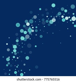 White glitter on blue background. Explosion of confetti. Vector festive background. Snow falling texture. Abstract element of design for new year, christmass, birthday, wedding cards, banners, poster