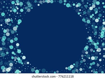 White glitter on blue background. Explosion of confetti. Vector festive background. Snow falling texture. Abstract element of design for new year, christmass, birthday, wedding cards, banners, poster