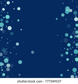 White glitter on  blue background. Explosion of confetti. Vector festive background. Snow falling texture. Abstract element of design for new year, christmass, birthday, wedding cards, banners, poster