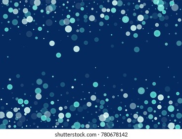 White glitter on blue background. Explosion of confetti. Vector festive background. Snow falling texture. Abstract element of design for new year, christmass, birthday, wedding cards, banners, poster