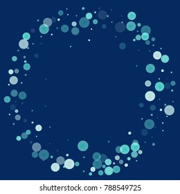 White glitter on blue background. Explosion of confetti. Vector festive background. Snow falling texture. Abstract element of design for new year, christmass, birthday, wedding cards, banners, poster