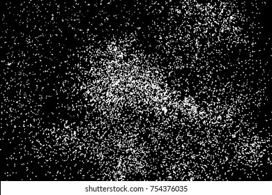 White glitter texture isolated on black. White particles color. Holiday Celebration background, sparkles explosion of confetti for cards design. Vector.