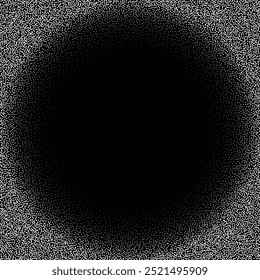 White glitter texture. Shiny sparkles on black background. Photo frame.