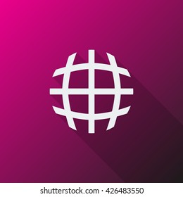 White Globe icon on pink background