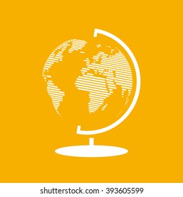 white globe yellow background