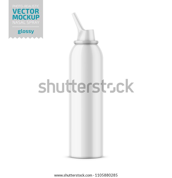 Download White Glossy Aluminum Bottle Sprayer Nasal Stock Vector Royalty Free 1105880285