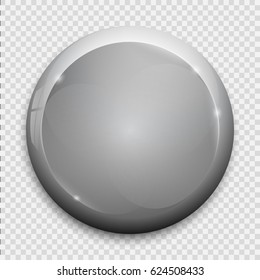 white glossy badge or button.