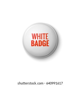White glossy badge or web button. Vector blank badge isolated emblem.