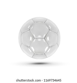 
White glossy ball on white background. Ball with highlights. Football. Ball in the vector. Effect of 3D.