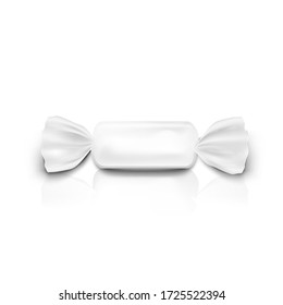 White Glossy Blank Package Whith Shadow On White Background. EPS10 Vector