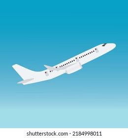 White Glossy Commercial Jet Airplane Take Off. EPS10 Vector ilustration