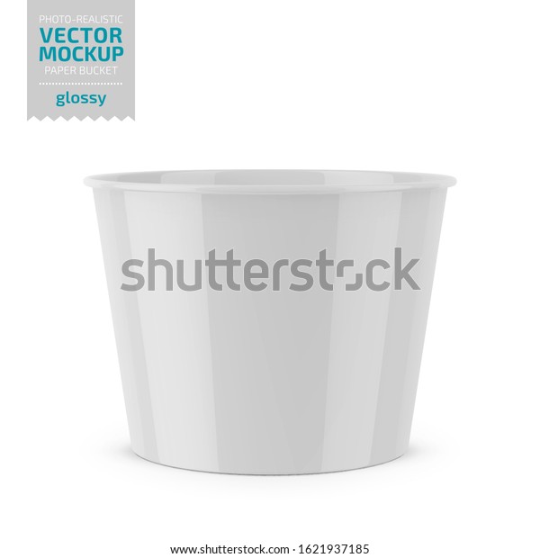 Download White Glossy Disposable Paper Bucket Fast Stock Vector Royalty Free 1621937185