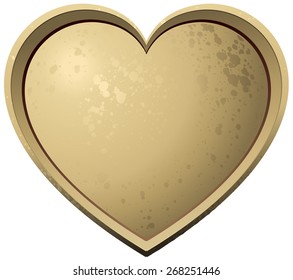 White Glossy Heart, Vector Illustration isolated on White Background.