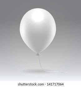 White glossy inflatable balloon over light background