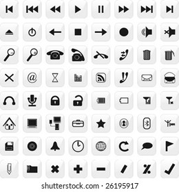 White glossy internet buttons