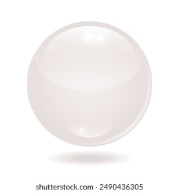 Perla brillante blanca. Ilustración vectorial.
