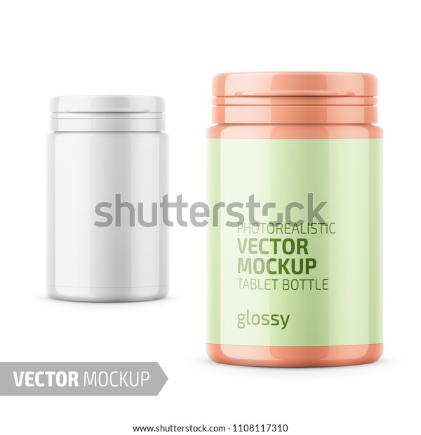 Download White Glossy Plastic Bottle Snap Hinge Stock Vector Royalty Free 1108117310