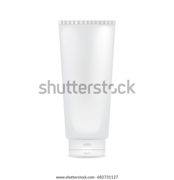 Download White Glossy Plastic Tube Medicine Cosmetics Stock Vector Royalty Free 682731127