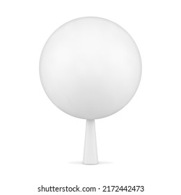 White glossy tree 3d icon vector illustration. Isolated on white plant for landscape forest or park garden render.
