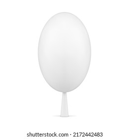 Ilustración del vector de icono 3d del árbol brillante blanco. Aislado en planta blanca para el paisaje forestal o la representación de jardines.