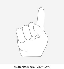 White glove with finger up, instructive sign, symbol of cleanliness - vector