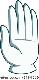 White glove hand. Comic cartoon retro gesture