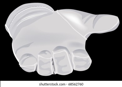 white glove on a black background