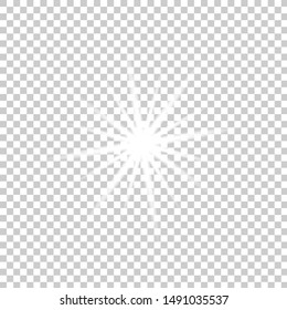 White glow glowing on a transparent background Gleam, bright flash, sparkle ,light effect stars,shiny flash,decoration twinkle,Glowing light effect  and bursts collection Vector