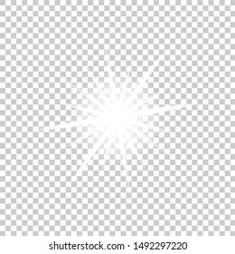 White glow glowing on a transparent background Gleam, bright flash, sparkle ,light effect stars,shiny flash,decoration twinkle,Glowing light effect  and bursts collection Vector
