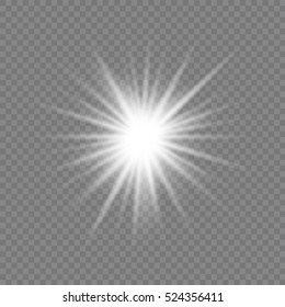 White Glow light effect. Vector illustration EPS 10.