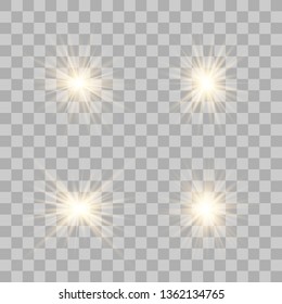 White glow light explodes on a transparent background. with ray. Transparent shining sun, bright flash. The center of a bright flash.