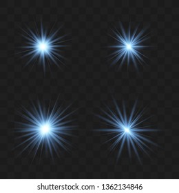 White glow light explodes on a transparent background. with ray. Transparent shining sun, bright flash. The center of a bright flash.