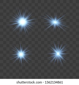 White glow light explodes on a transparent background. with ray. Transparent shining sun, bright flash. The center of a bright flash.