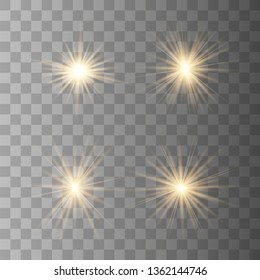 White glow light explodes on a transparent background. with ray. Transparent shining sun, bright flash. The center of a bright flash.