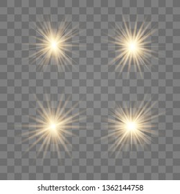 White glow light explodes on a transparent background. with ray. Transparent shining sun, bright flash. The center of a bright flash.