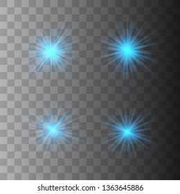 White glow light explodes on a transparent background. with ray. Transparent shining sun, bright flash. The center of a bright flash.