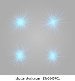 White glow light explodes on a transparent background. with ray. Transparent shining sun, bright flash. The center of a bright flash.