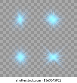 White glow light explodes on a transparent background. with ray. Transparent shining sun, bright flash. The center of a bright flash.