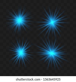 White glow light explodes on a transparent background. with ray. Transparent shining sun, bright flash. The center of a bright flash.