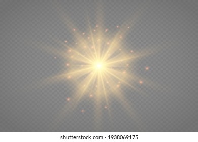 White Glow light set with white and golden dust, stars. Glitter special light effect. Christmas. Glare texture