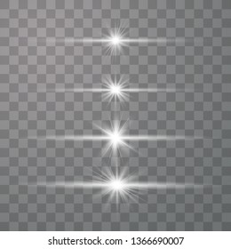 White Glow special light effect.Set of flashes, lights and sparks. Bright gold flashes and glares.Transparent shining sun, bright flash. 