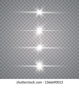 White Glow special light effect.Set of flashes, lights and sparks. Bright gold flashes and glares.Transparent shining sun, bright flash. 