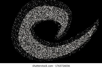 Fondo negro del vector de brillo blanco. Feliz textura de Polka. Fondo Transparente Círculo Plateado. Llueve Invitación Dorada.