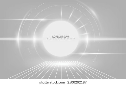 Líneas de luz de curva brillante blanca Fondo de pantalla de neón creativo y moderno y Ilustración vectorial de fondo de diseño de cubierta.