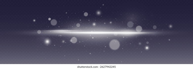 White glowing effect of flash of sparks, light effect of neon explosion line.