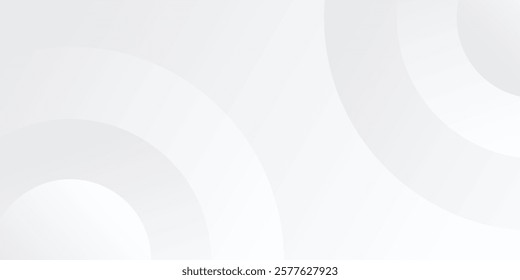 White glowing geometric lines on gray background. Modern shiny blue circle modern art simple