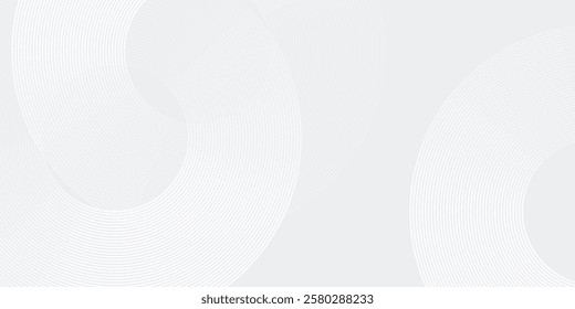White glowing geometric lines on gray modern shiny blue circle lines pattern. Futuristic technology concept abstract modern